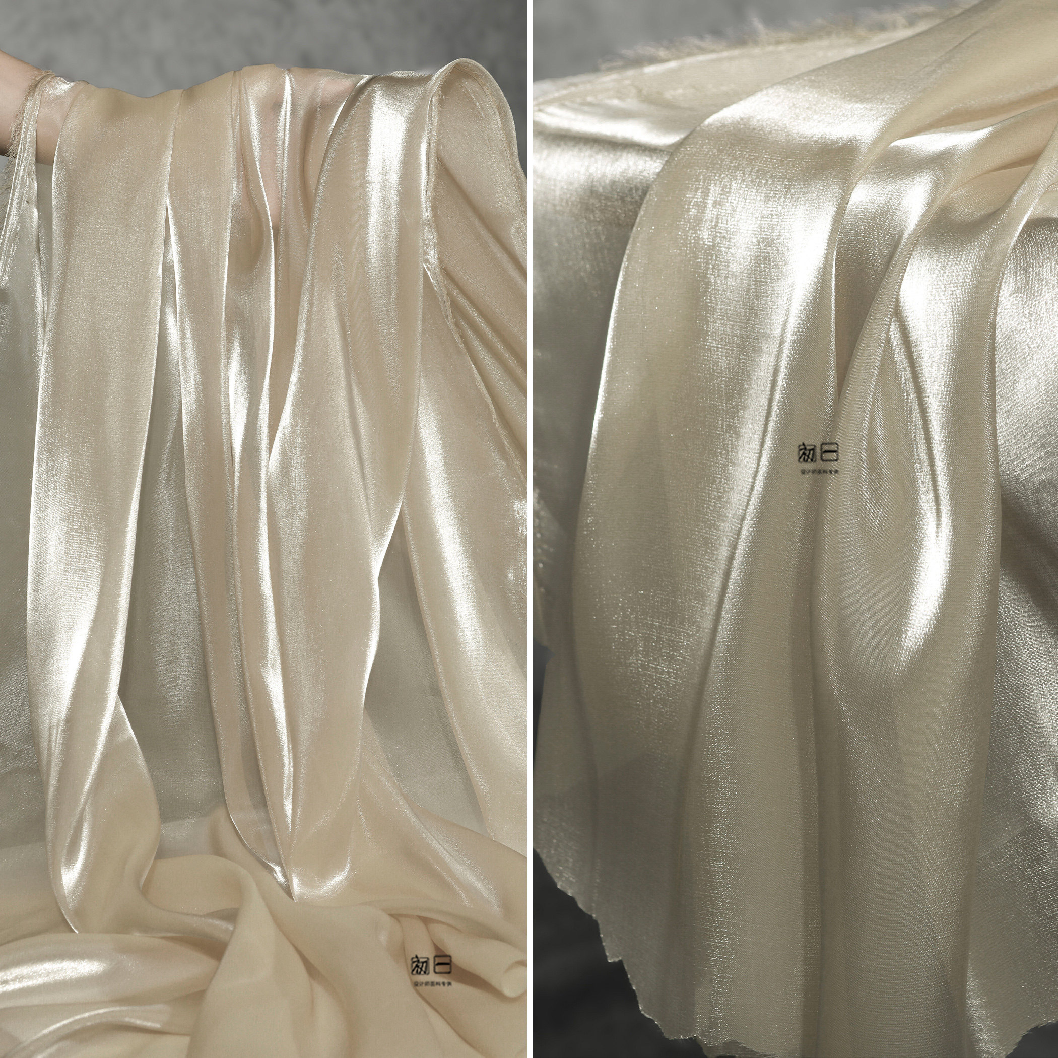 面料星光半透光泽丝滑柔软轻飘布料汉服衬衫海绵垫