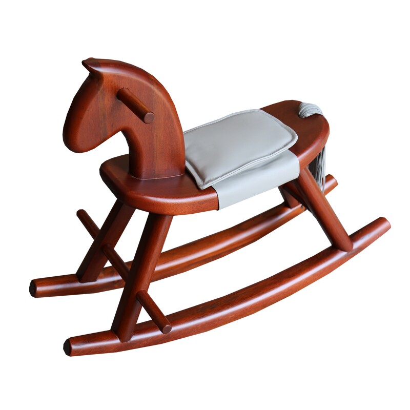 新中式实木儿童创意摇摇马简约摇椅家用木马紫檀摇椅