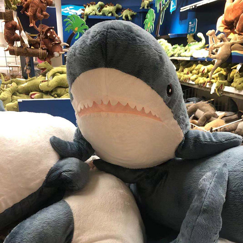 宜家ikea正品布罗艾宜家大鲨鱼毛绒玩具鲨鱼鱼宝宝抱枕毛绒布艺类玩具
