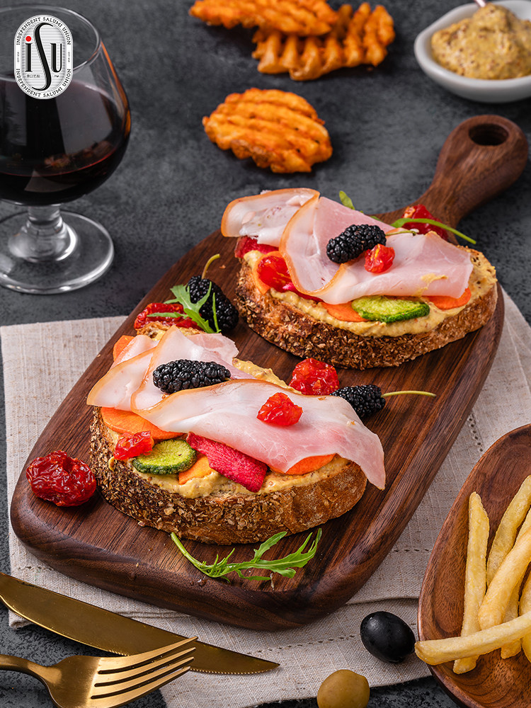 isu意口艺脍布拉格风味火腿切片肉肠沙拉即食火腿