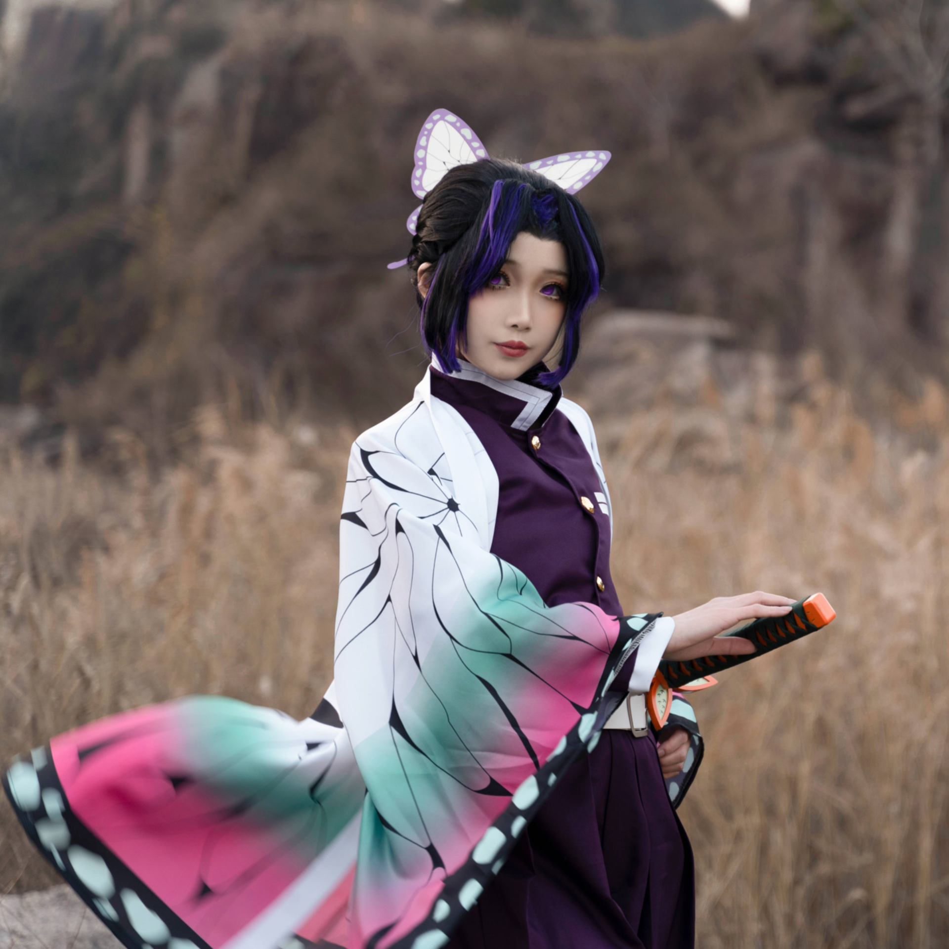 鬼灭之刃动漫周边cosplay衣服服装鬼杀队队服蝴蝶忍虫动漫t恤