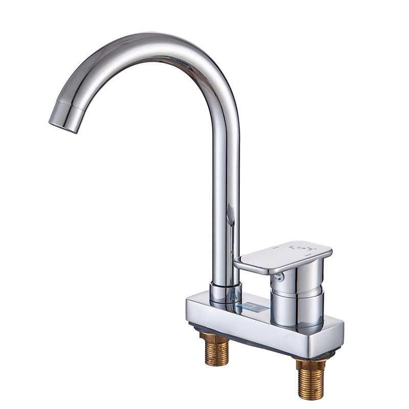 龙头面盆双孔冷热水水龙头板凳双控浴室卫浴洁具面盆龙头