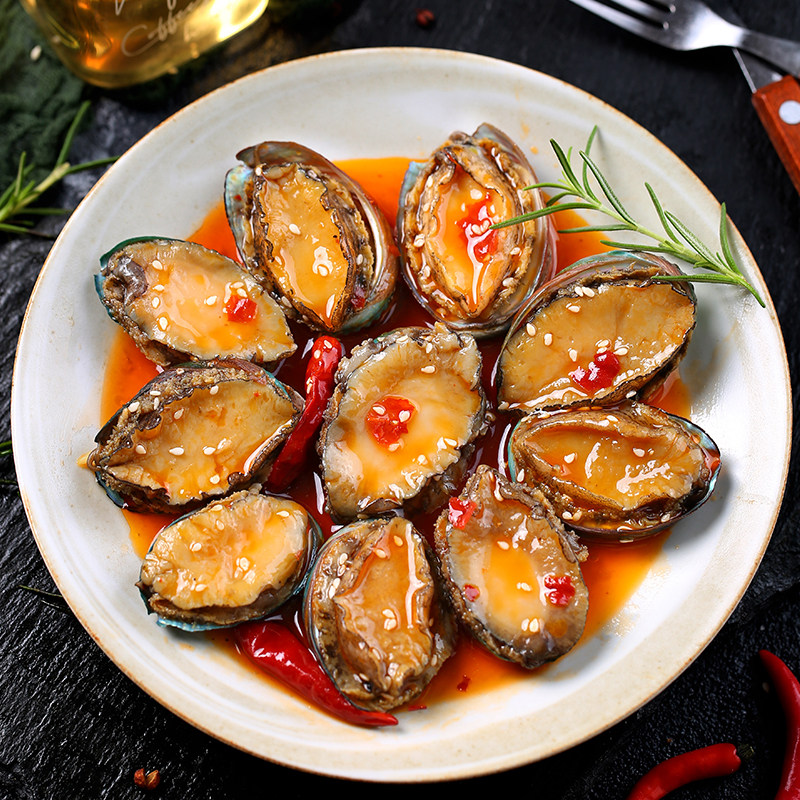 香辣鲍鱼罐头即食罐装麻辣秘制小海鲜熟食野生新鲜小鲍鱼干货鲜活