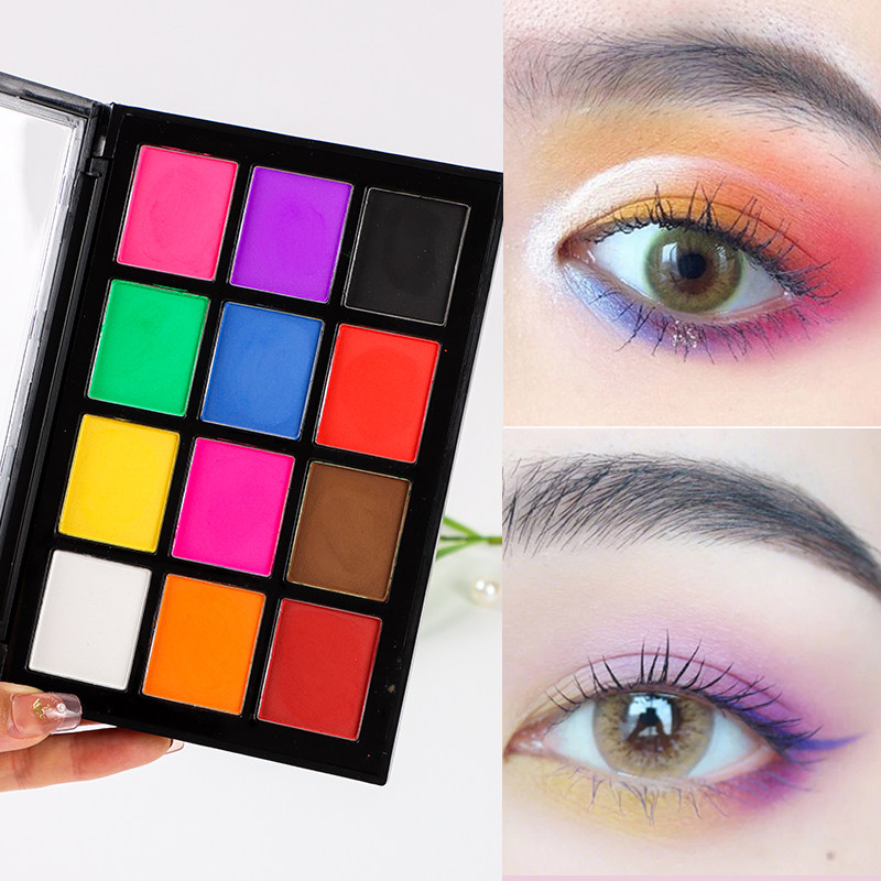 六一儿童节幼儿园舞台眼影亮片12色卡梅拉亮晶晶闪粉学生眼影