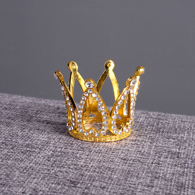 皇冠装饰迷你超闪钻石皇冠王王冠公主蛋糕摆件节日装扮用品