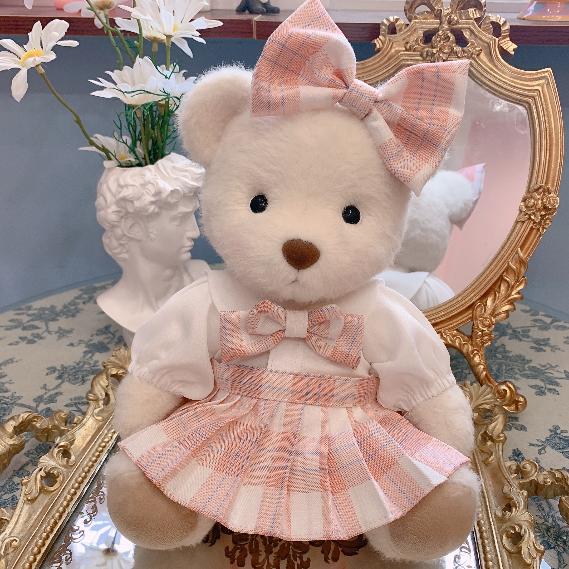 莉娜小熊衣服中号30cm格子jk制服校园青春bjd娃娃