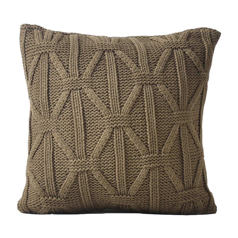 抱枕北欧欧风毛线针织沙发靠垫腰枕床头方形靠垫