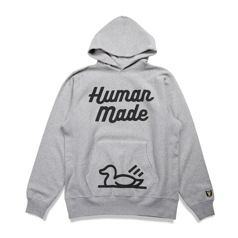 humanmade伊势2021新款春季加绒宽松爱心鸭连情侣卫衣