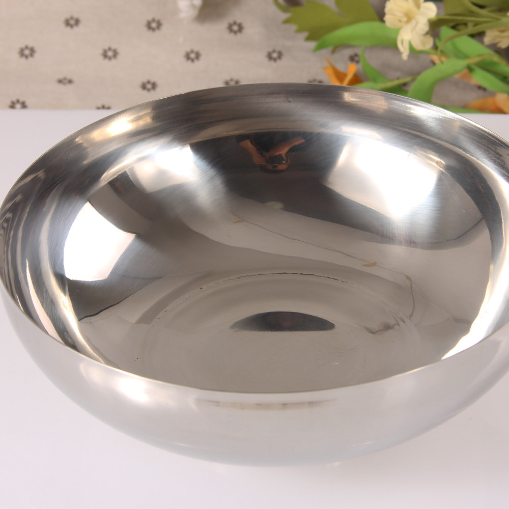 韩国进口不锈钢20cm单层碗朝鲜冷面碗蒸饭拌饭碗饭店厨房餐厅餐具