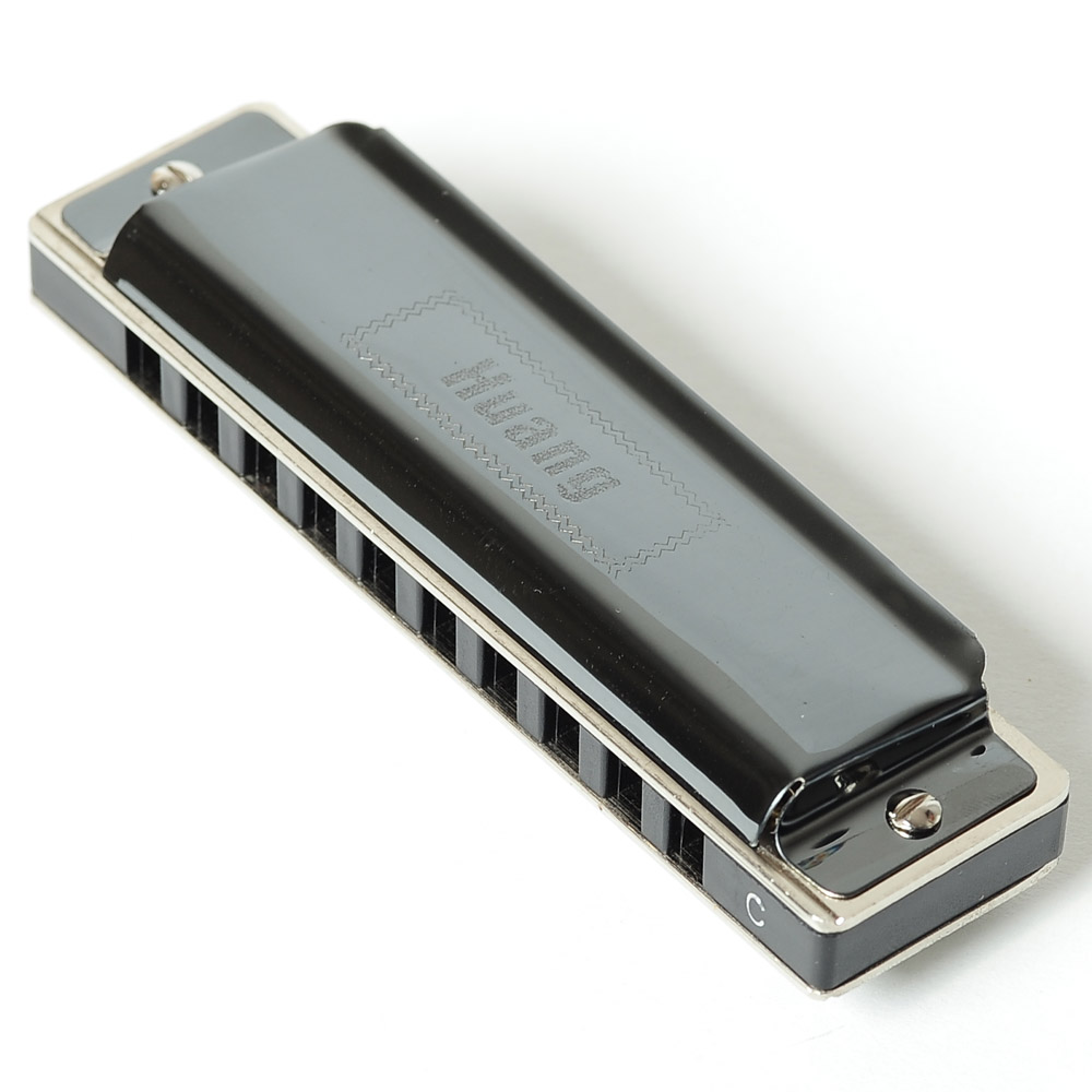 口琴huang黄牌107b布鲁斯10孔黑色彩钢演奏十孔口琴