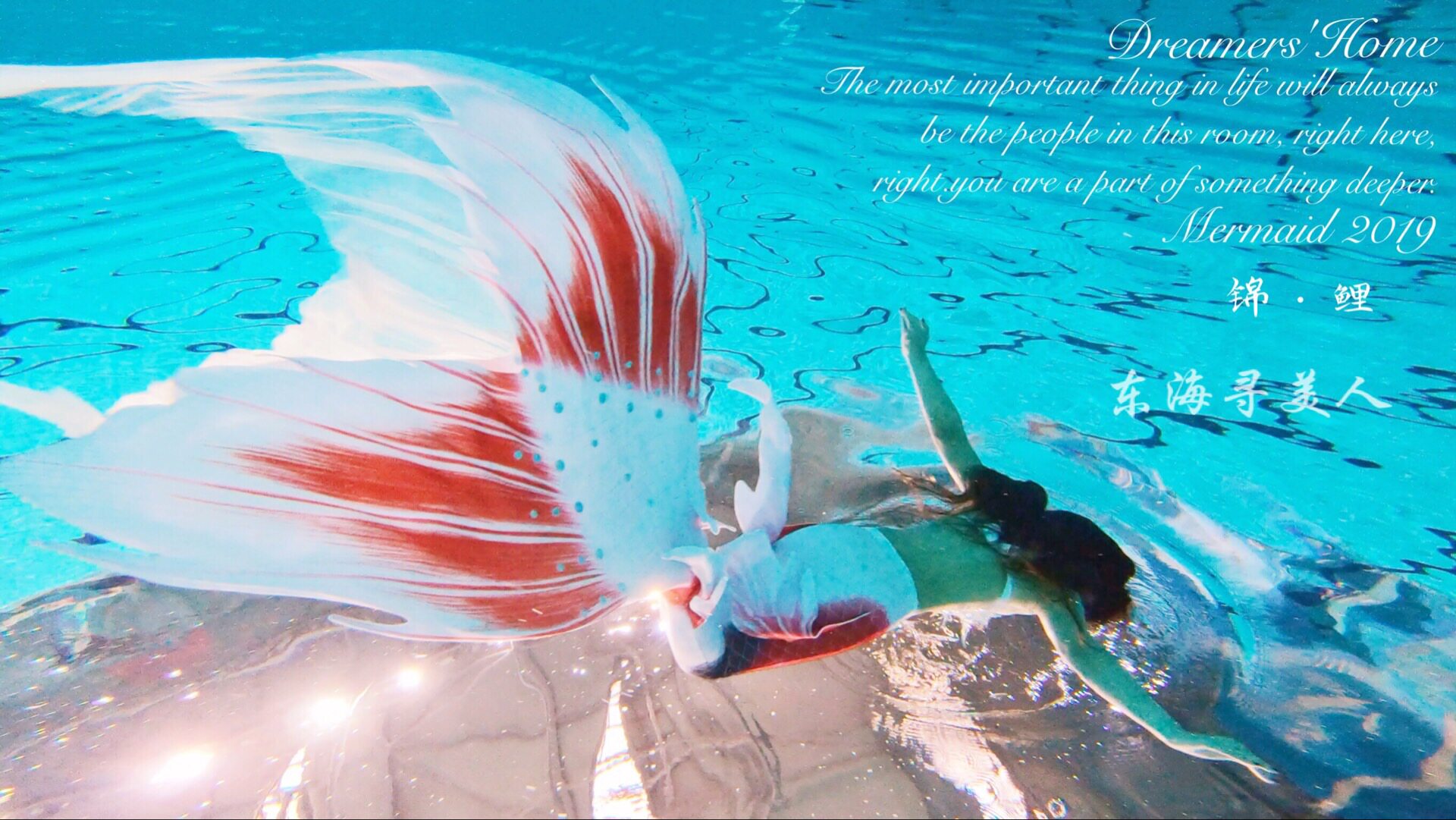 白色美人鱼脚蹼柔软硅胶海洋馆潜水游泳脚蹼