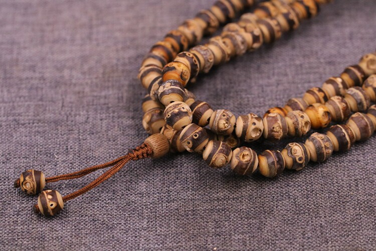 德宝斋竹根老料紫竹根手串手链佛珠圆珠桶珠个性根雕