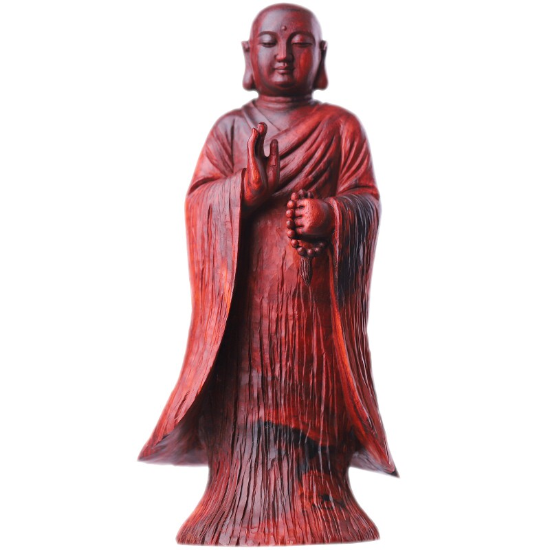 梨香院 唐僧玄奘法师摆件 印度小叶紫檀木雕工艺品家用客厅供奉佛