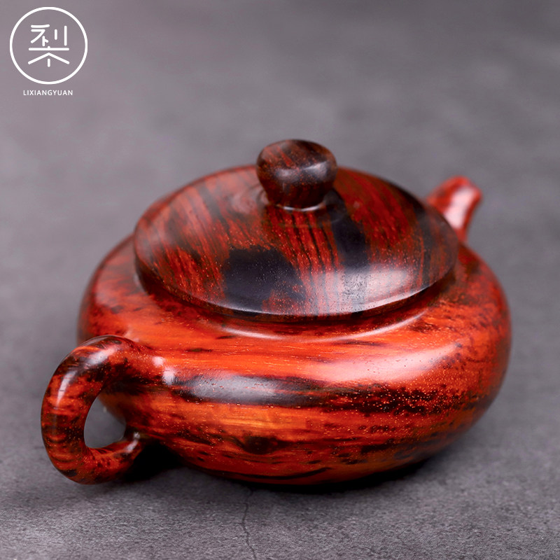 把玩梨香院把把手把印度小叶叶紫檀木茶壶手件木雕