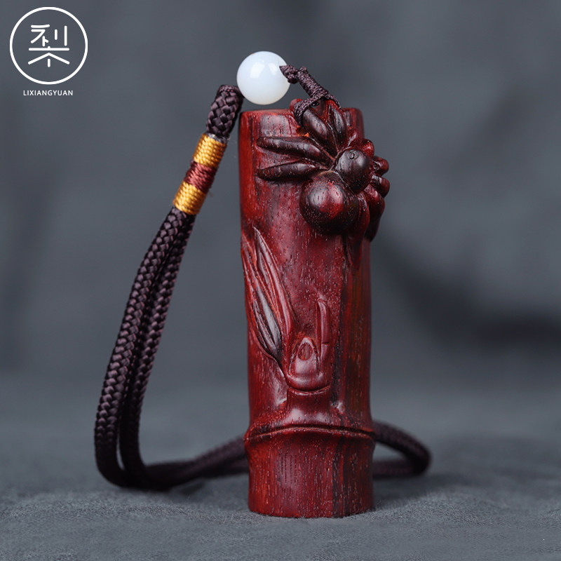 梨香院知足常乐手把印度小叶叶紫檀木蜘蛛盘玩手玩把木雕