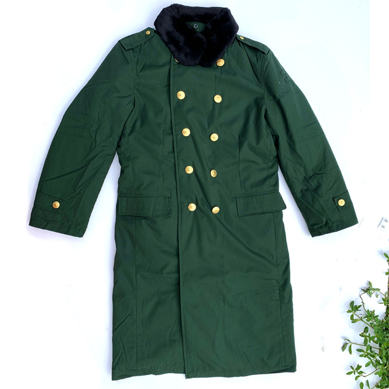 正品橄榄绿冬季男士消防加厚保暖军迷常服长款军迷大衣