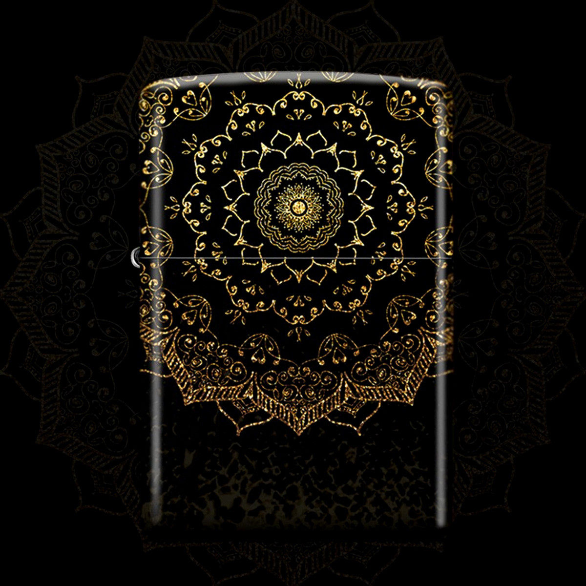 zippo之宝防风煤油打火机正版彩印曼陀罗花黑爱人zippo