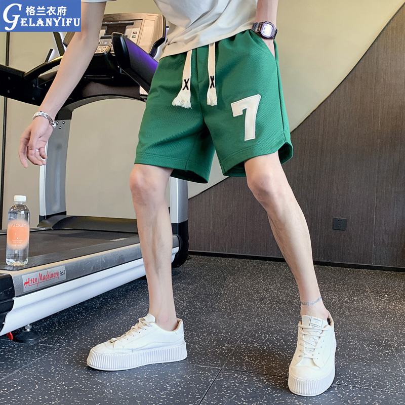 夏季休闲短裤男ins潮牌运动卫裤宽松五分裤薄款中裤子新款潮男裤