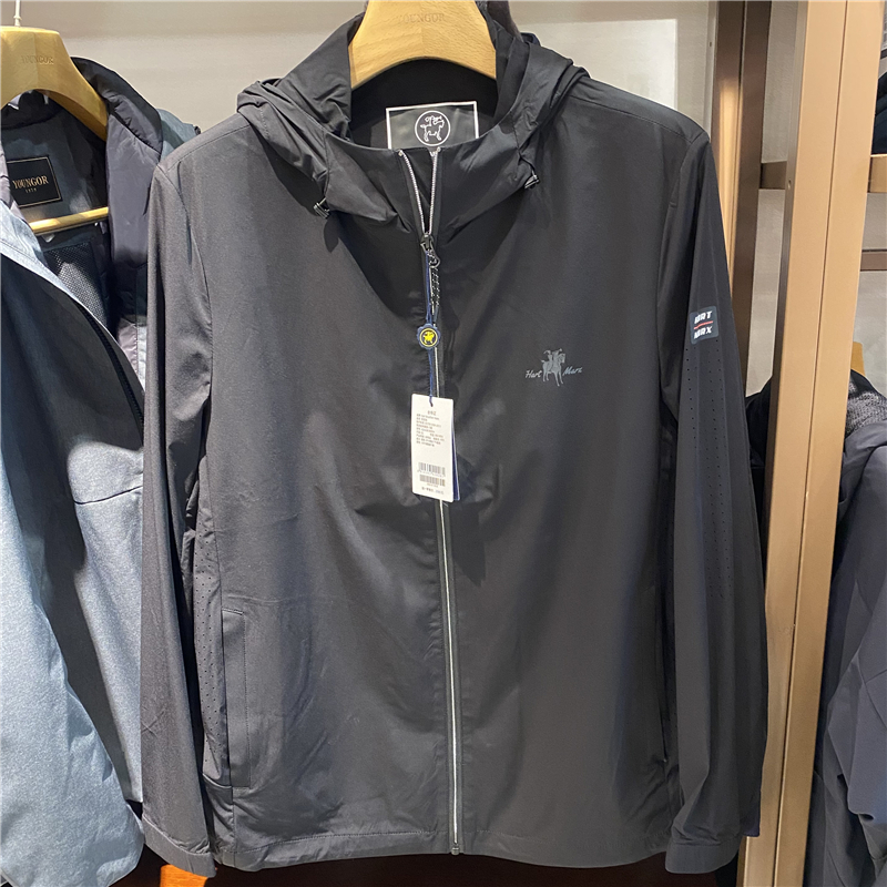 专柜2590 雅戈尔男春款商务休闲连帽夹克外套HJJH43618ADA正品