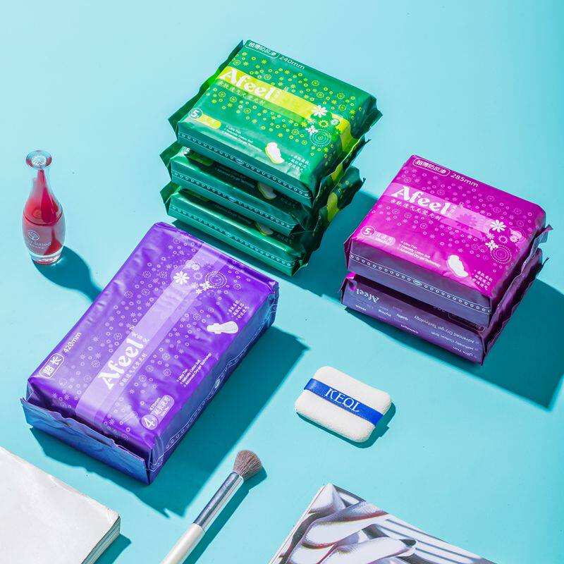 afeel爱菲儿超薄透气卫生巾6包日用夜用组合装亲肤超长透气姨妈巾