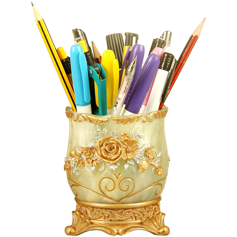 笔筒欧式创意收纳高级办公文具简约现代教师节礼物笔筒