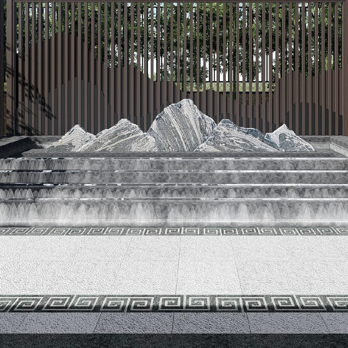 山石雪浪石头造景泰山假山片石庭院原石石庭院摆件