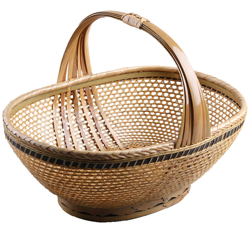 精编篮子精品菜篮收纳竹筐提篮手提竹篮竹编竹编