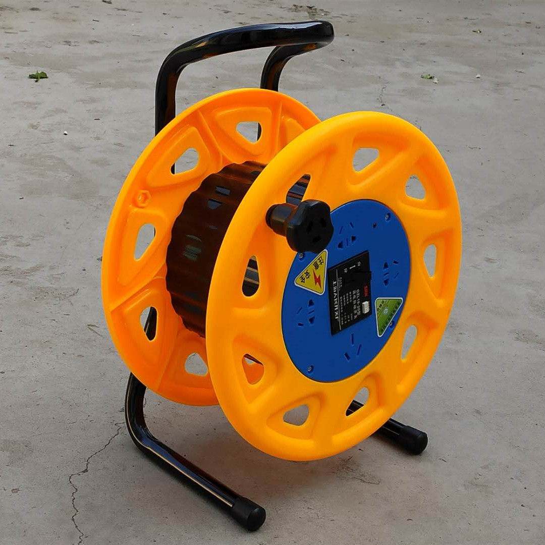 移动电缆盘卷线器防爆耐摔收纳50米线盘滚子转换插头