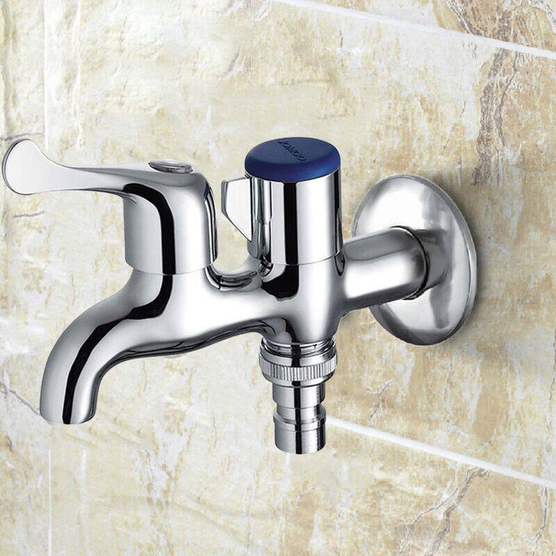 九牧加长加厚洗衣机龙头一进二双用出水龙头黄铜洗衣机龙头