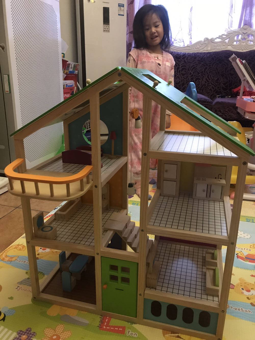 出口娃娃屋过家家玩具男女孩豪华别墅玩具屋木质城堡diy大房子