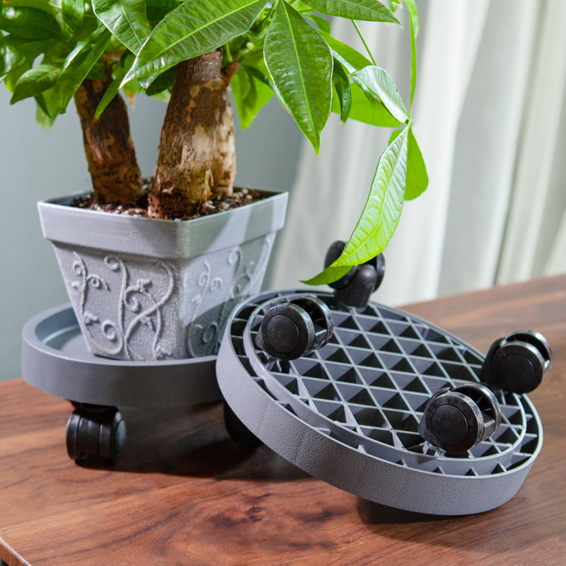 花盆托盘圆形万向家用大型盆栽可移动加厚塑料花托