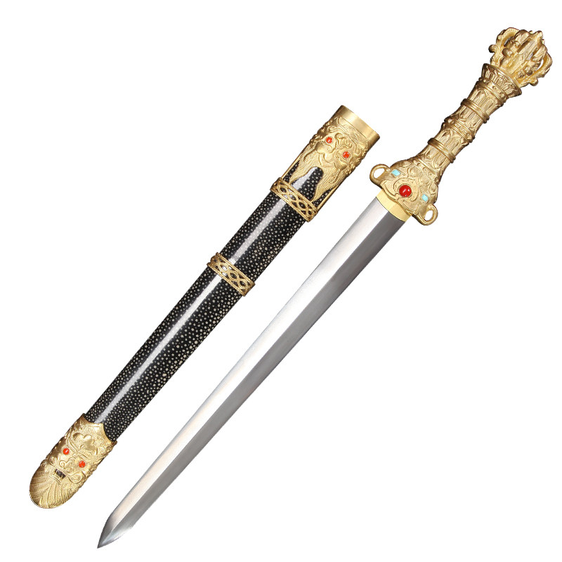 菩提剑纯手工花纹钢宝剑短汉剑防身镇宅一体剑未开刃-淘宝优惠券zhe23