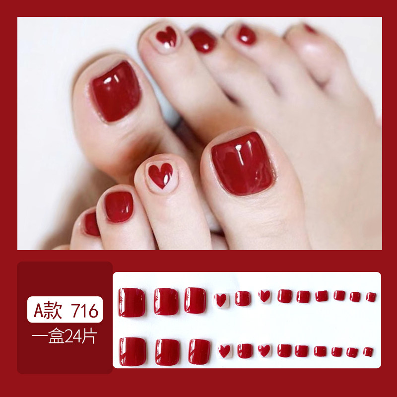 2022夏天新款脚指甲贴片美甲成品甲片穿戴式假脚美甲工具