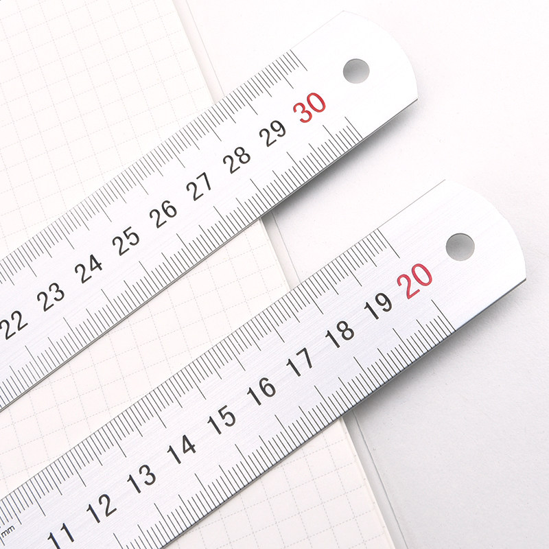 晨光文具金尺子透明办公金属直尺20cm30cmarl96026各类尺