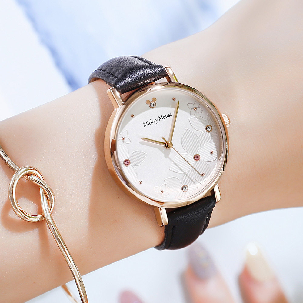 迪士尼学生手表女孩简约气质韩版防水ins小清新国产腕表