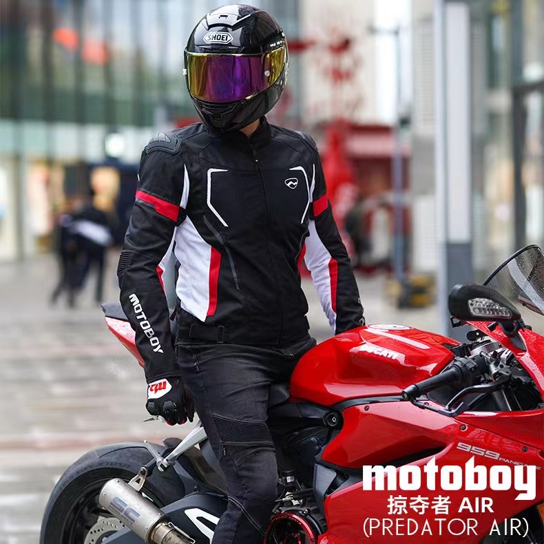 motoboy摩托车骑行夏季掠夺者赛车机车网眼透气防摔赛车服