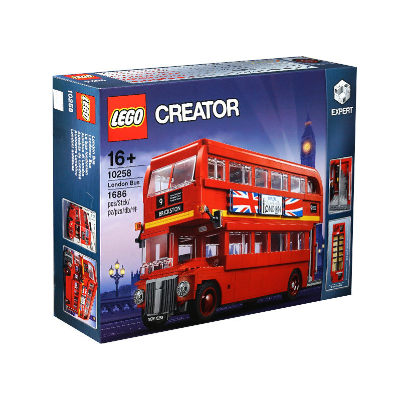 双层巴士lego乐高10258伦敦积木玩具经典汽车建构