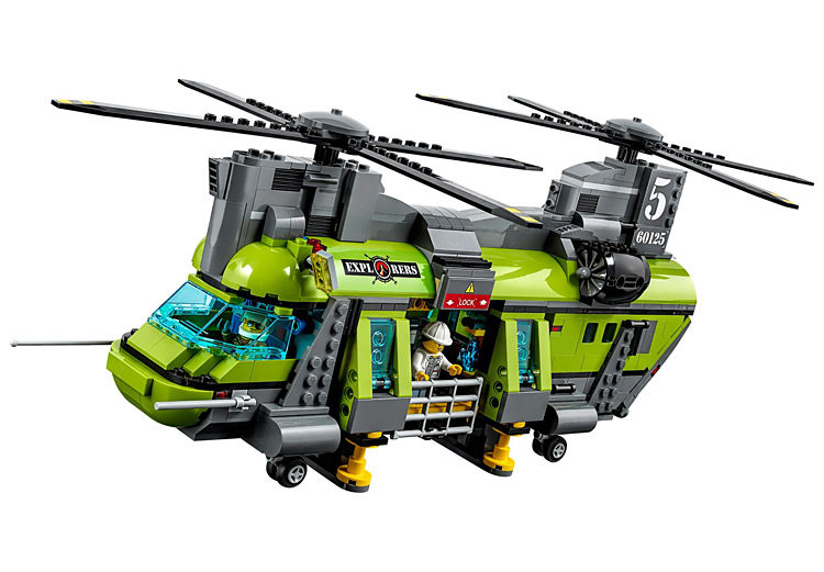 火山乐高60125城市city系列探险重型空运直升机建构