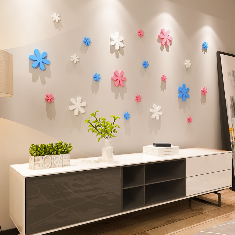 客厅卧室3d立体亚克力温馨现代简约沙发背景墙贴纸墙贴