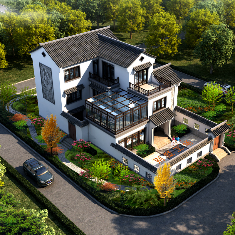 3220徽派四合院设计设计图图纸中式别墅新款豪华样图