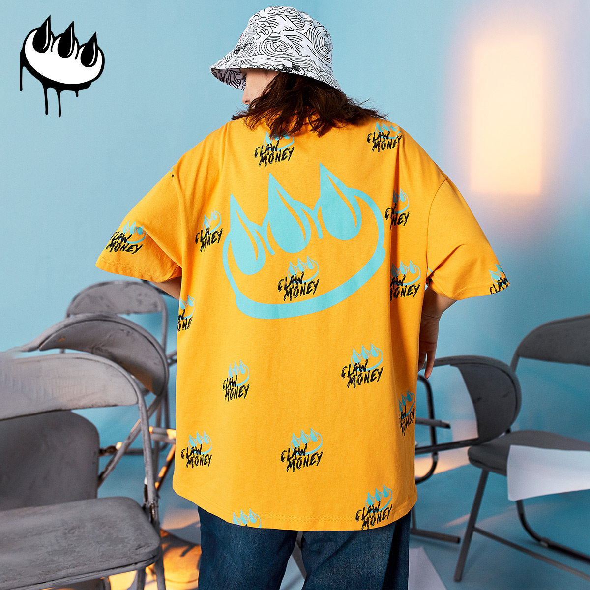 clawmoney美国潮牌短袖恤女钱美式嘻哈街头纯棉t恤