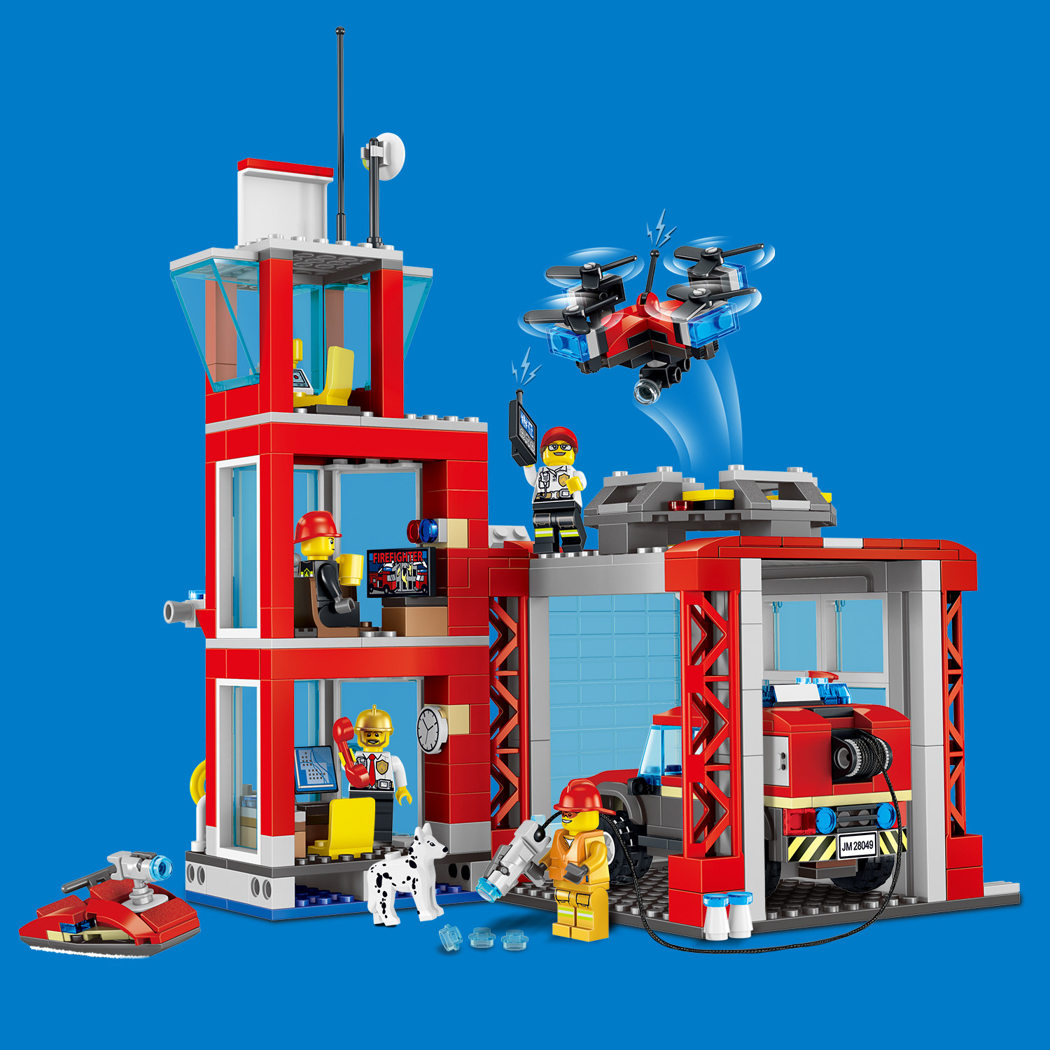 现货城市警察系列消防局警察局消防车拼装男孩子女孩塑料积木