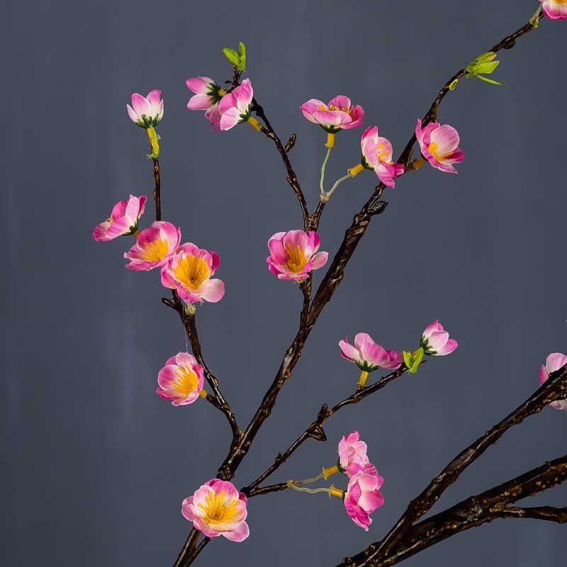 高品质桃花仿真长枝米高落地花瓶插花客厅酒店仿真花