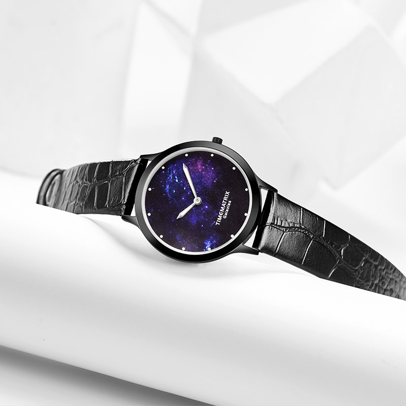 timematrix繁星萤火黑色欧美潮流男女夜光超薄手表防水欧美腕表