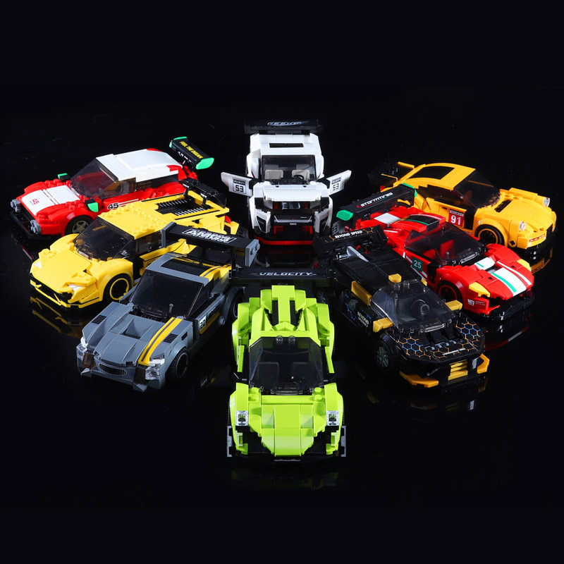 儿童汽车模型组装小车跑车积木拼装玩具立体拼图车模