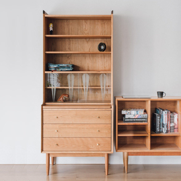 ndstyle野田家具日式实木餐边柜原木色装饰柜简约酒柜茶水储物柜