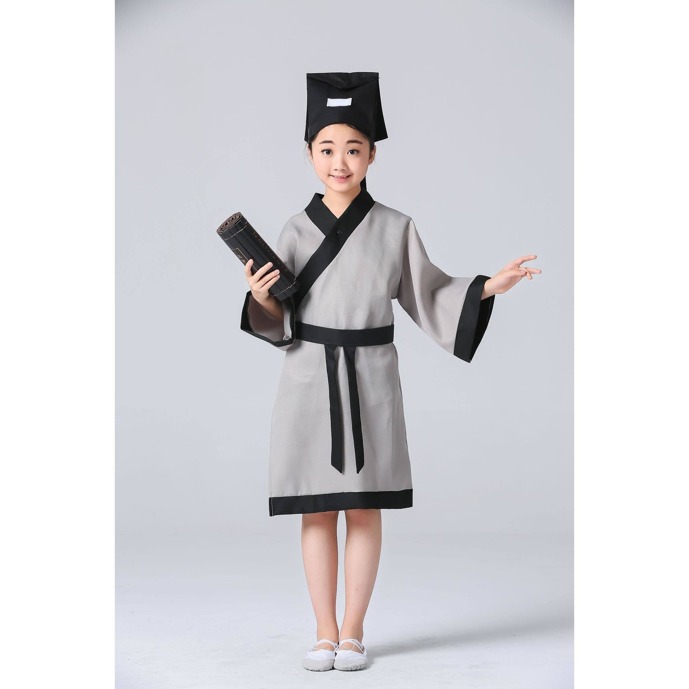 古装儿童书童演出服国学服装汉服幼儿园弟子规三字经孔子表演服装