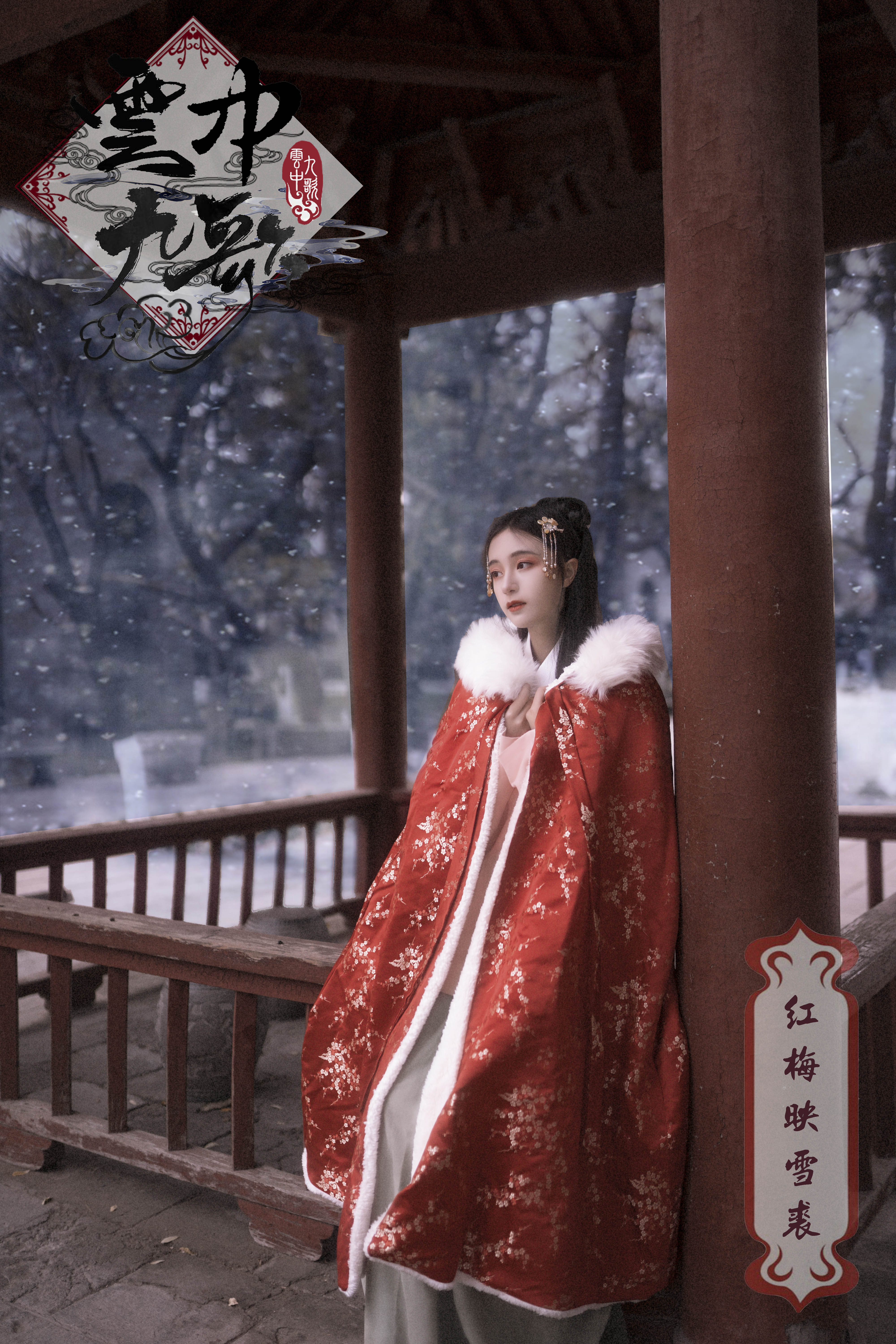 原创红梅映雪平价汉服红楼梦梅花织锦缎秋冬汉服斗民族服装