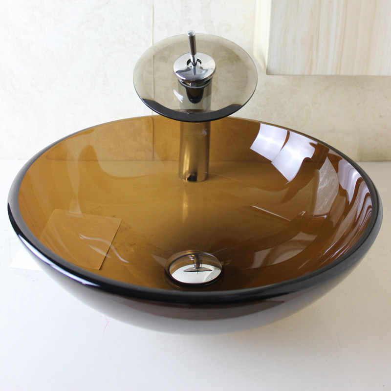 玻璃洗脸盆钢化玻璃艺术玻璃盆浴浴室洗手盆台上迷你型台上盆