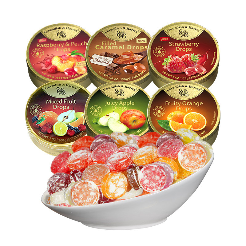 糖果德国进口嘉云糖混合水果味罐装薄荷万圣节糖果
